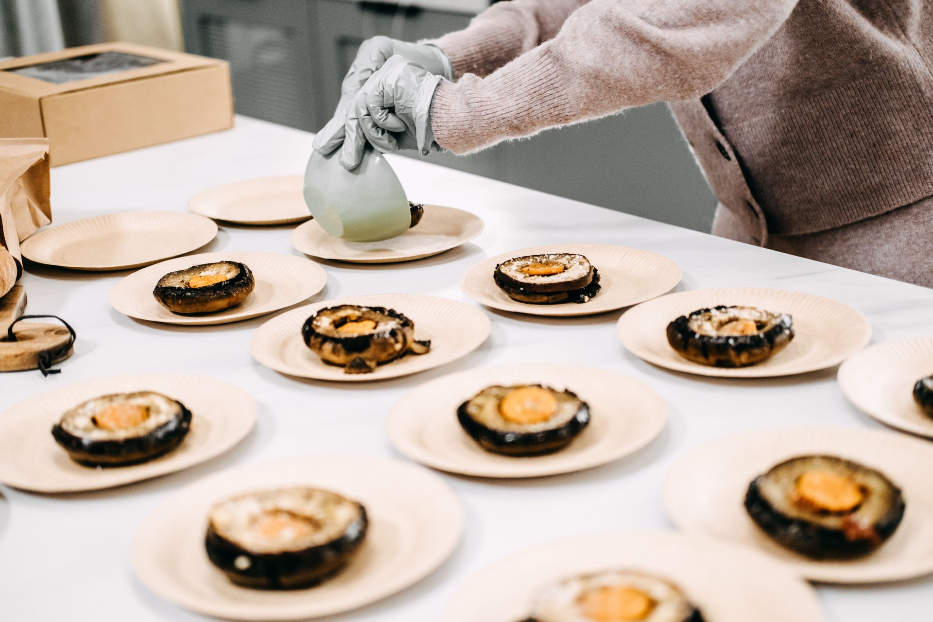Elegant Plant-Based Catering with Stuffed Mushrooms